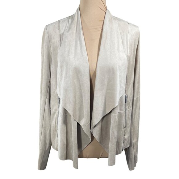 KUT From The Kloth Faux Suede Jacket Size M Medium Tan Drape Front - Picture 1 of 7